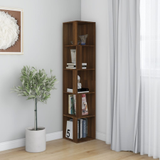 vidaXL barna tölgyszínű szerelt fa sarokszekrény 33x33x164,5 cm fürdőszoba bútor