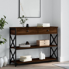 vidaXL Barna tölgyszínű szerelt fa tálalóasztal 100 x 28 x 75 cm bútor