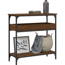 vidaXL barna tölgyszínű szerelt fa tálalóasztal polccal 75x29x75 cm (837716) bútor