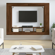 vidaXL barna tölgyszínű szerelt fa TV-szekrény 152x22x113 cm bútor