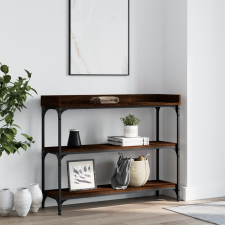 vidaXL barna tölgyszínű tálalóasztal polcokkal 100 x 30 x 80 cm bútor
