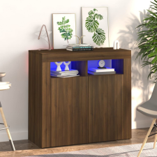 vidaXL Barna tölgyszínű tálalószekrény LED-ekkel 80 x 35 x 75 cm bútor