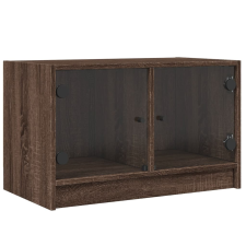 vidaXL barna tölgyszínű TV-szekrény üvegajtókkal 68x37x42 cm (836363) bútor