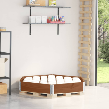 vidaXL barna tömör fenyőfa hatszögű raklapmagasító 160 x 160 cm kerti tárolás