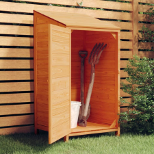 vidaXL barna tömör fenyőfa kerti fészer 55 x 52 x 112 cm kerti tárolás