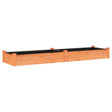 vidaXL barna tömör fenyőfa kerti magaságyás béléssel 240x60x25 cm (364299) kerti tárolás