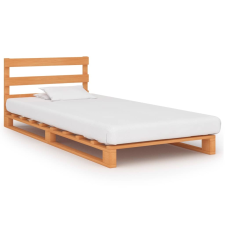 vidaXL barna tömör fenyőfa raklap ágykeret 100 x 200 cm ágy és ágykellék