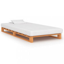 vidaXL Barna tömör fenyőfa raklap ágykeret 100 x 200 cm ágy és ágykellék