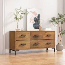 vidaXL barna tömör újrahasznosított fenyőfa tárolópad 110 x 35 x 45 cm bútor