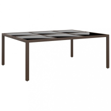 vidaXL barna üveglapos kerti asztal 200 x 150 x 75 cm kerti bútor