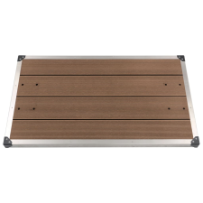 vidaXL barna WPC és rozsdamentes acél kültéri zuhanytálca 110 x 62 cm kád, zuhanykabin