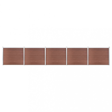 vidaXL Barna WPC kerítéspanelszett 872 x 146 cm kerti bútor
