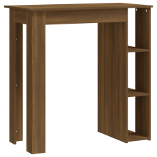 vidaXL barnatölgy színű forgácslap bárasztal polccal 102x50x103,5 cm (812965) bútor