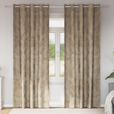 vidaXL Bársony Függönyök 2 db Szemfüggönnyel Bézs 260x140 cm lakástextília
