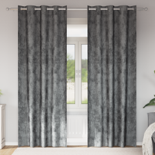 vidaXL Bársonyfüggöny 2 db gyűrűs szürke 225x140 cm lakástextília