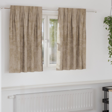 vidaXL Bársonyfüggönyök 2 db pálcával Bézs 140x140 cm lakástextília