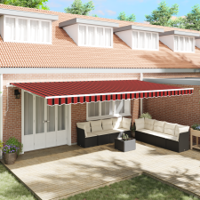 vidaXL Behúzható napellenző Narancs és Barna 600 x 350 cm szövet kerti bútor