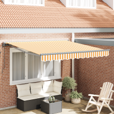 vidaXL Behúzható napellenző Sárga és Fehér 300x250 cm kerti bútor