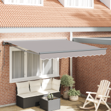 vidaXL Behúzható napellenző Világosszürke 300x250 cm Poliészter kerti bútor