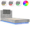 vidaXL betonszürke ágykeret fejtámlával és LED-világítással 75x190 cm (3210069)