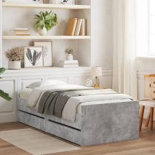 vidaXL betonszürke ágykeret fiókokkal 90x190 cm ágy és ágykellék