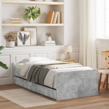 vidaXL betonszürke ágykeret fiókokkal 90x200 cm ágy és ágykellék