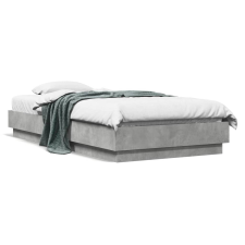 vidaXL betonszürke ágykeret LED-világítással 75x190 cm ágy és ágykellék
