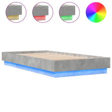 vidaXL betonszürke ágykeret LED-világítással 75x190 cm (839549) ágy és ágykellék