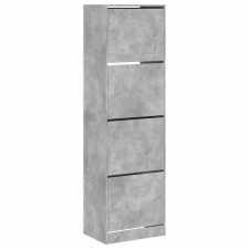 vidaXL betonszürke cipőszekrény 4 kihajtható fiókkal 60 x 42 x 204 cm (3214395) bútor