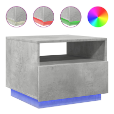 vidaXL betonszürke dohányzóasztal LED-lámpákkal 50x49x40 cm (839829) bútor
