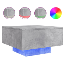 vidaXL betonszürke dohányzóasztal LED-lámpákkal 55 x 55 x 31 cm (836577) bútor