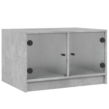 vidaXL betonszürke dohányzóasztal üvegajtókkal 68x50x42 cm (836367) bútor