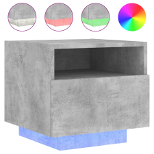 vidaXL betonszürke éjjeliszekrény LED-világítással 40 x 39 x 37 cm (836804) bútor