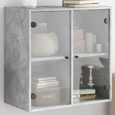 vidaXL betonszürke faliszekrény üvegajtókkal 68 x 37 x 68,5 cm bútor