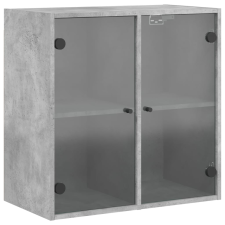 vidaXL betonszürke faliszekrény üvegajtókkal 68 x 37 x 68,5 cm (836493) bútor