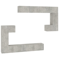 vidaXL betonszürke falra szerelhető szerelt fa TV-szekrény (3114593) bútor