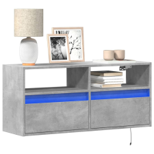 vidaXL betonszürke falra szerelhető TV-szekrény LED-del 100x31x45 cm bútor