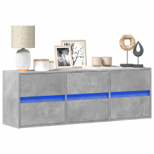 vidaXL betonszürke falra szerelhető TV-szekrény LED-del 130x31x45 cm bútor