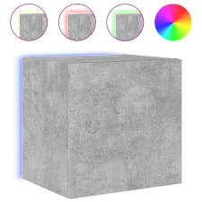 vidaXL betonszürke falra szerelhető TV-szekrény LED-del 40,5x35x40 cm (837252) bútor