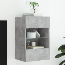vidaXL betonszürke falra szerelhető TV-szekrény LED-del 40x30x60,5 cm bútor