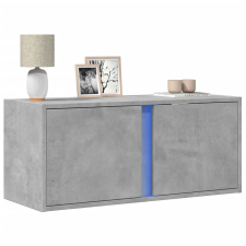 vidaXL betonszürke falra szerelhető TV-szekrény LED-del 80x31x35 cm bútor