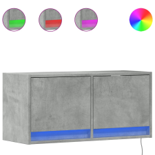 vidaXL betonszürke falra szerelhető TV-szekrény LED-del 80x31x35 cm (852358) bútor
