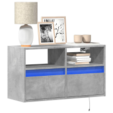 vidaXL betonszürke falra szerelhető TV-szekrény LED-del 80x31x45 cm bútor