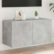 vidaXL betonszürke falra szerelhető TV-szekrény LED-del 80x35x41 cm bútor