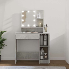 vidaXL betonszürke fésülködőasztal LED-del 86,5 x 35 x 136 cm bútor