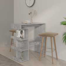 vidaXL betonszürke forgácslap bárasztal tárolópolccal 100x50x101,5 cm bútor