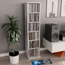vidaXL Betonszürke forgácslap CD-tartó szekrény 21 x 20 x 88 cm bútor