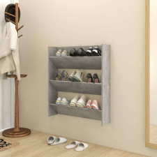 vidaXL betonszürke forgácslap fali cipősszekrény 80 x 18 x 90 cm bútor