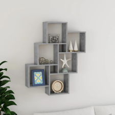 vidaXL betonszürke forgácslap fali kockapolc 78 x 15 x 93 cm bútor