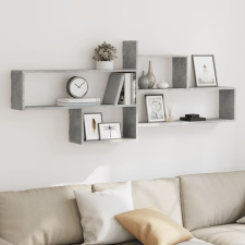 vidaXL betonszürke forgácslap fali polc 167,5 x 18 x 68 cm bútor